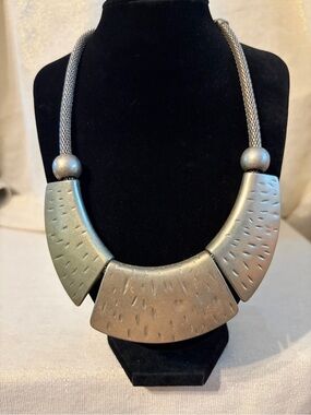 Chanour Statement Silver-Tone Geometric Collar Necklace